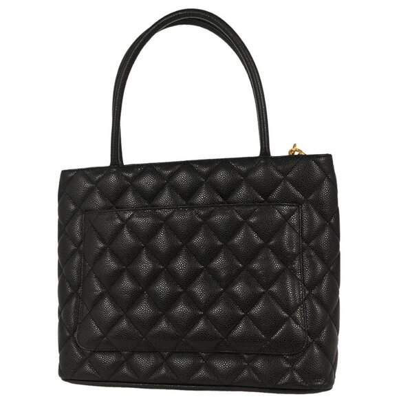 Chanel Black Calfskin Medallion Tote Handbag 155095 - Picture 2 of 10